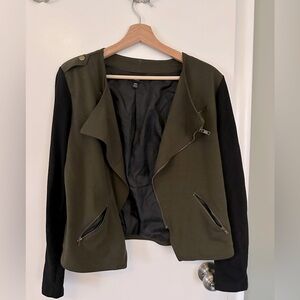 Green and Black Military Style Jacket